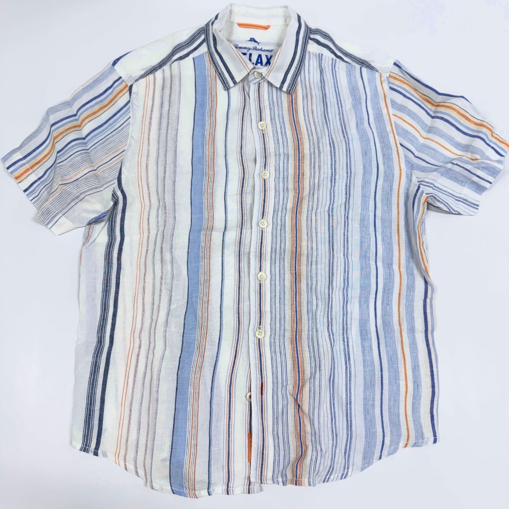 Tommy Bahama 100% Linen Shirt Relax Fit Size: Large